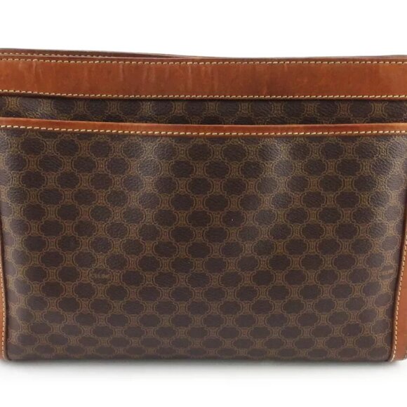 CELINE clutch bag macadam beige PVC ?~ leather Authentic used T19065 - Picture 2 of 9